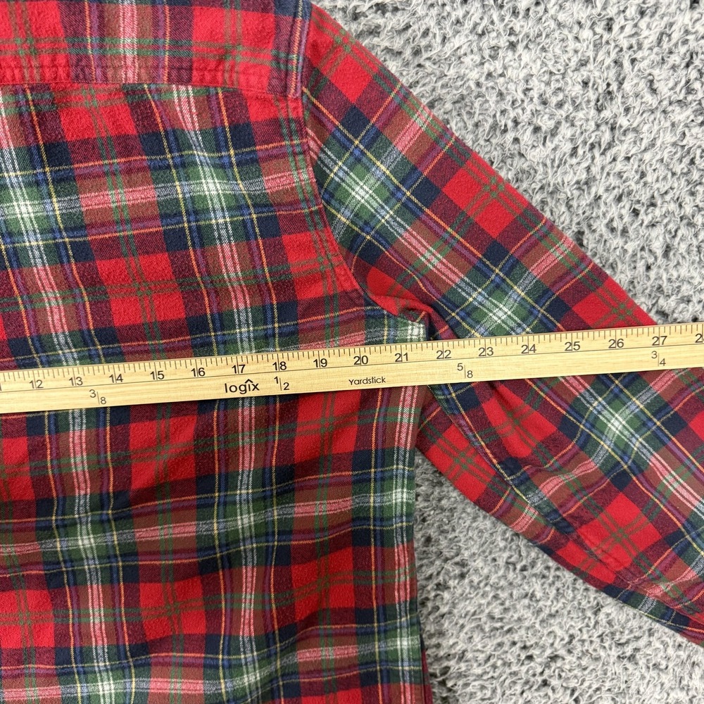 Abercrombie & Fitch Shirt Mens Medium Red Plaid Flannel Button Up Long Sleeve - Picture 10 of 14